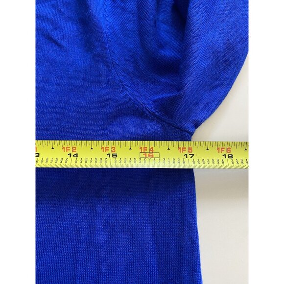 Melissa Paige Women's Size Small Button Cuff Sweater Split Hem Blue - Picture 7 of 8